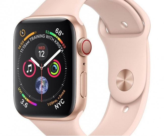 Apple Watch 4 GPS + Cellular 44mm Gold Aluminum Case with Pink Sand Sport Band (MTV02, MTVW2) б/у